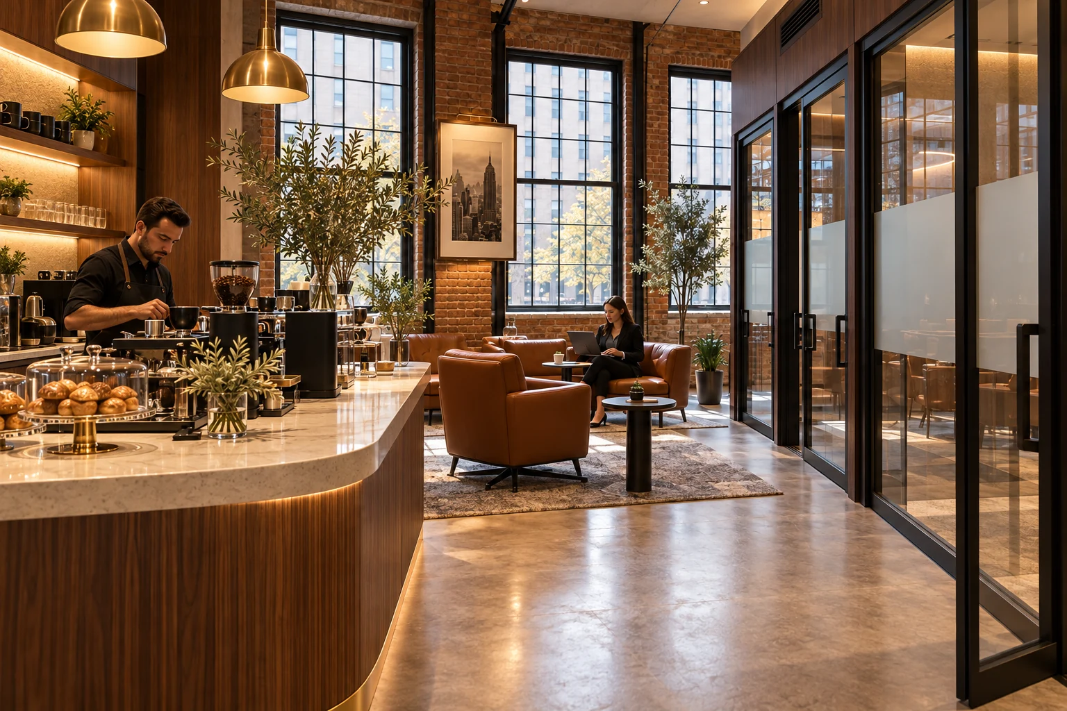 The coffee bar at Moments Lounge